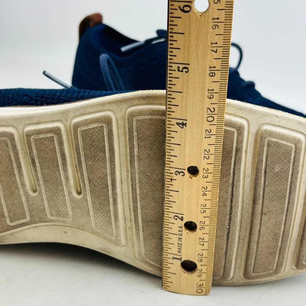Cole Haan‎ Original Grand OS Wingtip Oxford Mens 10 Navy Blue Knit Upper Lace Up